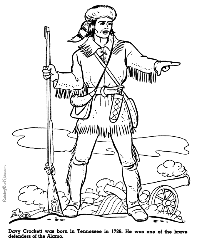 davy crockett printable coloring pages - photo #1