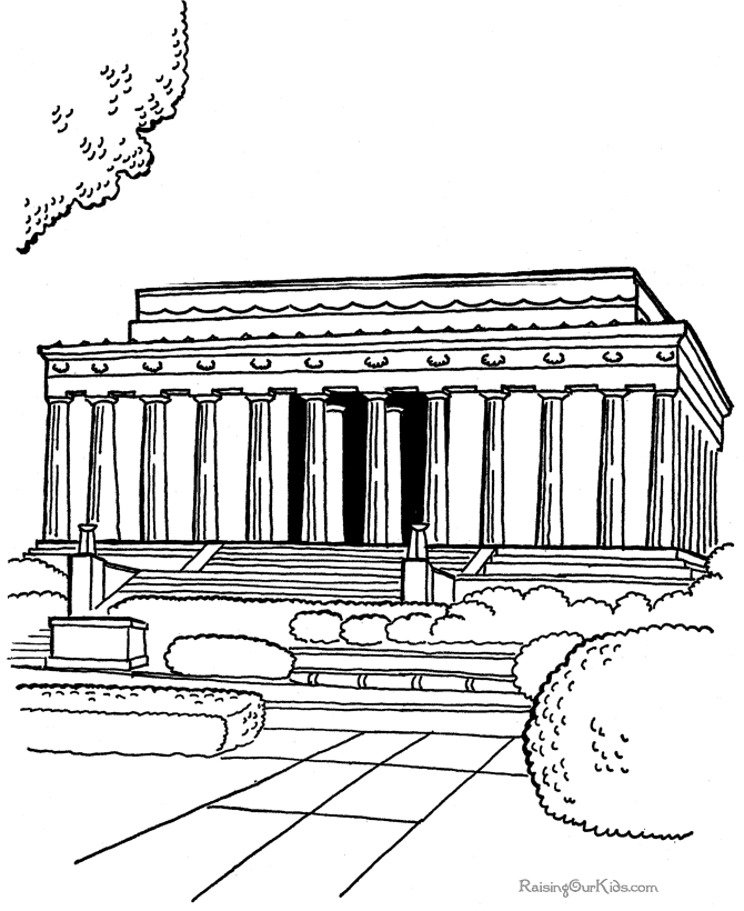 Historic Places - Lincoln Memorial coloring page
