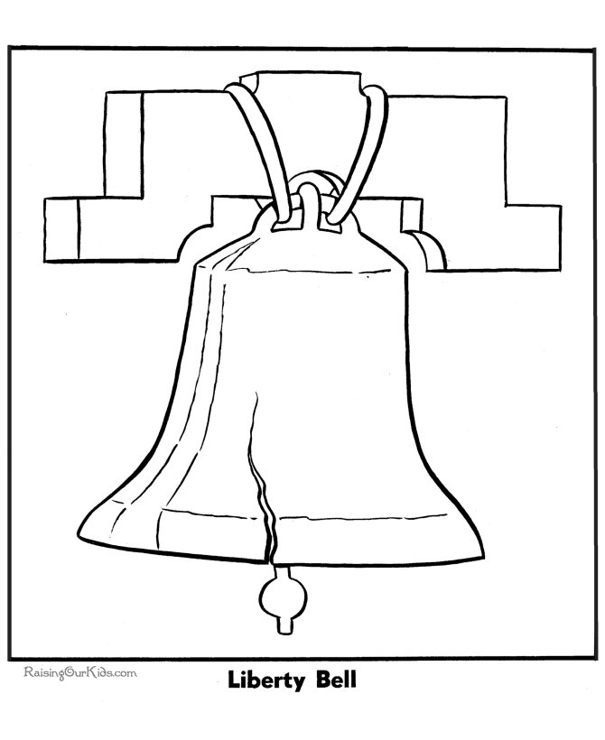 Patriotic Symbols - Liberty Bell Coloring Page 002